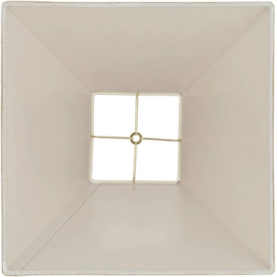 Springcrest Set Of 2 Square Lamp Shades Neutral Beige Medium 6" Top X 16" Bottom X 10" High Spider Replacement Harp Finial Fitting - Image 5