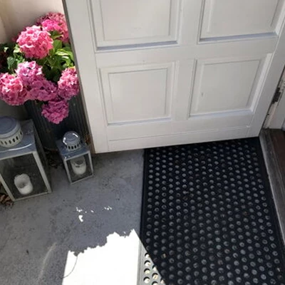 Evideco French Home Goods Front Door Mat HAROLD For Outdoor Weather-Resistant & Durable Rubber Rug - Non-Slip Entryway Doormat - 24x16 Inches