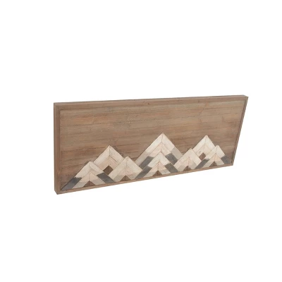 Wood Geometric Mountain Wall Decor Brown - Olivia & May - Image 5