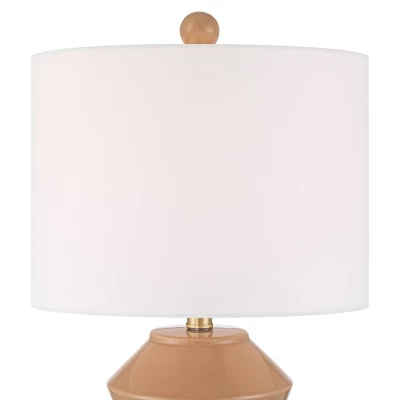 360 Lighting Tatum 22 1/4" High Small Geometric Mid Century Modern Accent Table Lamp Red Clay Glaze Finish Ceramic Single Living Room Bedroom - Image 2