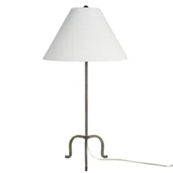 Nourison 28" Black Wrought Iron Heritage Metal Slim Tripod Table Lamp