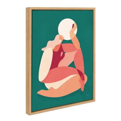 18" X 24" Sylvie How The Sun Loves The Moon Framed Canvas Wall Art By Maggie Stephenson Natural - Kate And Laurel