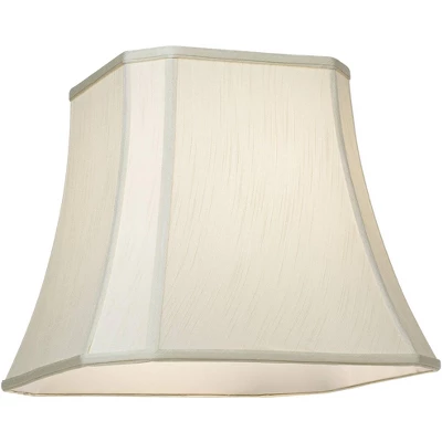 Imperial Shade Creme Medium Square Cut Corner Lamp Shade 10.5" Top X 16" Bot. X 14" Slant X 13.5" High (Spider) Replacement With Harp And Finial - Image 2