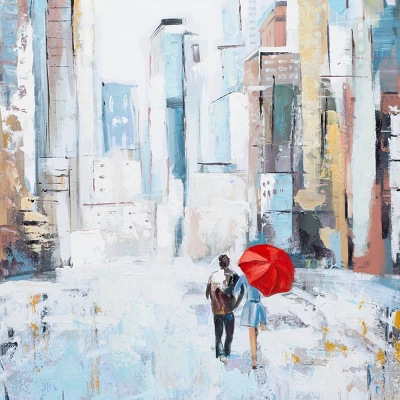 Canvas City Framed Wall Art With Silver Frame Multi Colored - Olivia & May - Image 3