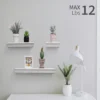 ChicFurnit Wall Shelf Set Floating Wood Shelves Invisible Brackets Hanging Shelf For Books Storage For Indoor Living Room, White, 17.91"*3.94"*1.57"