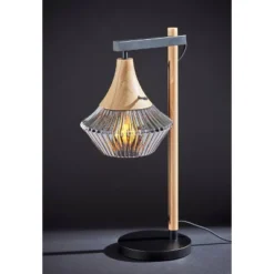 Elsie Natural Wood Table Lamp Black - Adesso