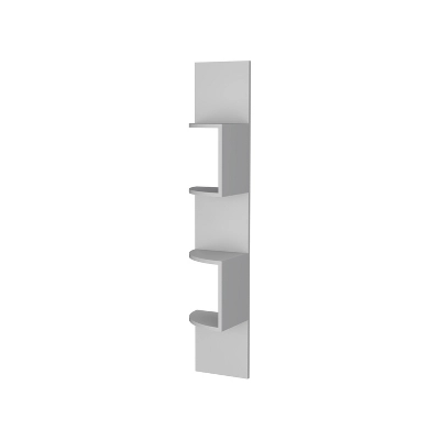 Rosebud Corner Floating Shelf: Modern Full-Wall 4-Shelf Unit