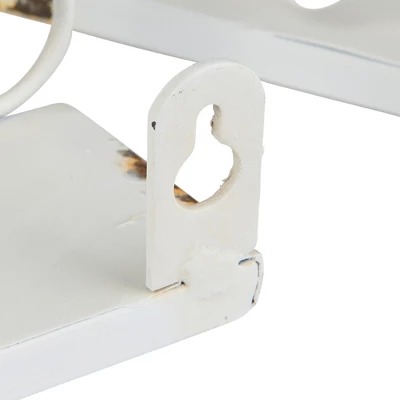 Storied Home Farmhouse Decorative Iron Ledges, Distressed Cream, Set Of 4 Sizes - Image 3