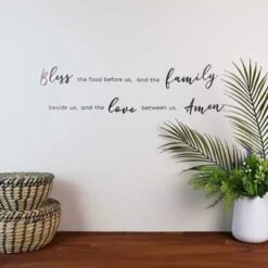 Kitchen Wall Stickers Wall Decals Decor, Bless Food, Family, Love Between Us (24.5 X 9 In)