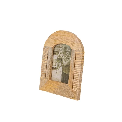 4x6 Inch Arched Picture Frame Mango Wood, MDF, Rattan, Metal & Glass By Foreside Home & Garden - Image 6