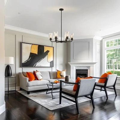 DORESshop 5-Light Black Chandelier Light Fixture Light Base - Image 3