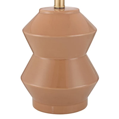 360 Lighting Tatum 22 1/4" High Small Geometric Mid Century Modern Accent Table Lamp Red Clay Glaze Finish Ceramic Single Living Room Bedroom - Image 5