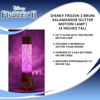 Ukonic Disney Frozen 2 Bruni Salamander Glitter Motion Lamp | 12 Inches Tall - Image 6