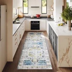 Vintage Rug Washable Rug Indoor Soft Faux Wool Living Room Rug