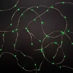 Lumabase 2ct Battery Operated LED Fairy String Lights With Timer Green