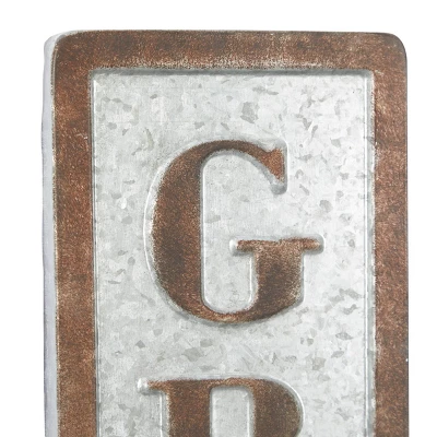 Farmhouse Metal Sign Wall Decor Brown/Gray - Olivia & May - Image 3