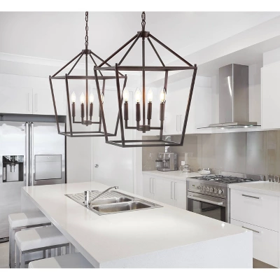 16" Metal Pagoda Lantern Pendant (Includes LED Light Bulb) - JONATHAN Y - Image 8