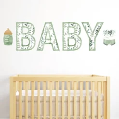 Big Dot Of Happiness Boho Botanical Baby - Peel And Stick Greenery Party Standard Banner Wall Decals - Baby