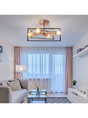 Nextop 15 Inch 4-Light Rose Gold Semi Flush Mount Ceiling Light - Image 4