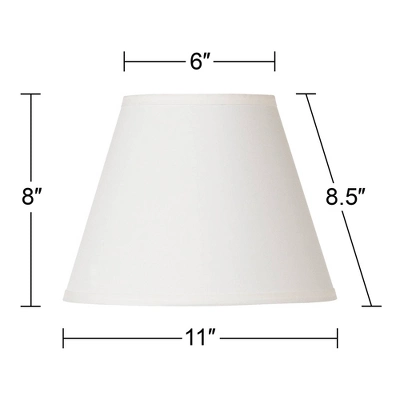 Springcrest Set Of 2 Empire Lamp Shades Off-White Small 6" Top X 11" Bottom X 8.5 Slant Spider Replacement Harp And Finial Fitting - Image 4