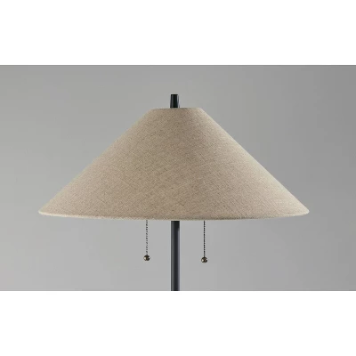 Palmer Walnut Floor Lamp Black - Adesso - Image 3