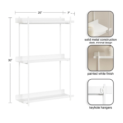 Kate & Laurel All Things Decor 20" Dominic Tiered Wall Shelf White - Image 9