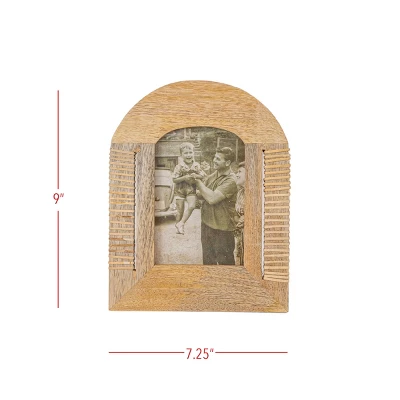 4x6 Inch Arched Picture Frame Mango Wood, MDF, Rattan, Metal & Glass By Foreside Home & Garden - Image 7