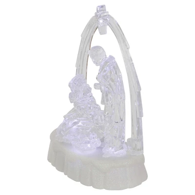 Northlight LED Lighted Musical Icy Crystal Nativity Scene Christmas Decoration - 7" - Image 4
