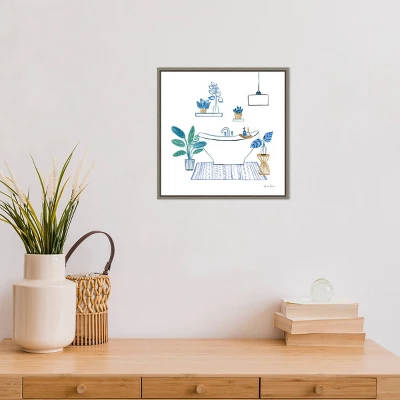 16" X 16" Relax II By Farida Zaman Framed Canvas Wall Art - Amanti Art - Image 4