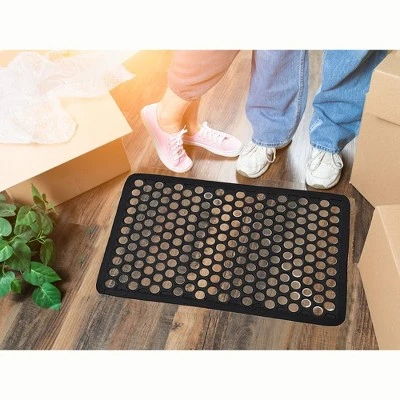 Evideco French Home Goods Front Door Mat HAROLD For Outdoor Weather-Resistant & Durable Rubber Rug - Non-Slip Entryway Doormat - 24x16 Inches - Image 4