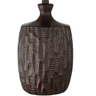 Franklin Iron Works Kelly Rustic Farmhouse Table Lamp 25 1/2" High Brown With USB Cord Dimmer Mica Drum Shade For Bedroom Living Room Office Home Desk - Image 3