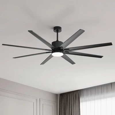 Smart Ceiling Fan With Lights And Remote APP Control Alexa Indoor Outdoor Low Profile Black Ceiling Fan With 3 Downrod For Living Room Farmhouse Patio - Image 4
