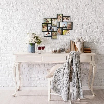 12-Photo Picture Frame Collage - Multi-Picture Wall-Mounted Display Gallery With 12 Openings For 4x6-Inch Photos Or Pictures By Lavish Home (Black) - Image 4