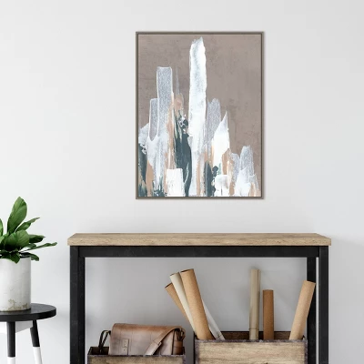 22" X 30" Shape Of Form II By JL Design Framed Canvas Wall Art Gray Wash - Amanti Art - Image 4