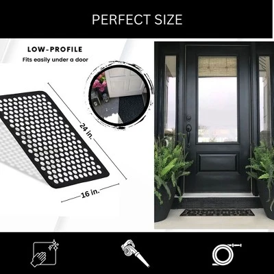 Evideco French Home Goods Front Door Mat HAROLD For Outdoor Weather-Resistant & Durable Rubber Rug - Non-Slip Entryway Doormat - 24x16 Inches - Image 3