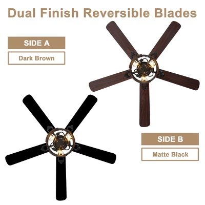 Bella Depot 52" Indutial Large Ceiling Fan With Light And Remote 6-speed For Dining Room - Image 12