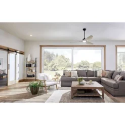 Kichler 65" Imari Black LED Ceiling Fan With White Walnut Blades