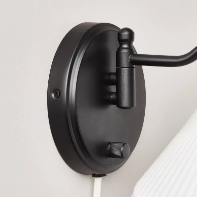 Milk Glass Solid Wall Sconce Black/White - Hearth & Handâ„¢ With Magnolia - Image 4