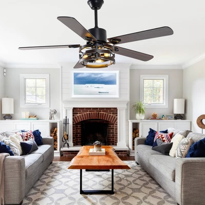 Bella Depot 52" Indutial Large Ceiling Fan With Light And Remote 6-speed For Dining Room - Image 3