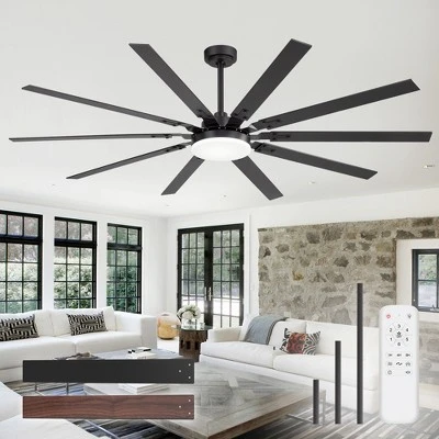Airsurfer 72" Ceiling Fan With LED Light And Remote Black Ceiling Fan With Memory Function 10 Plywood Blades 6 Speed Reversible Quiet DC Motor - Image 10
