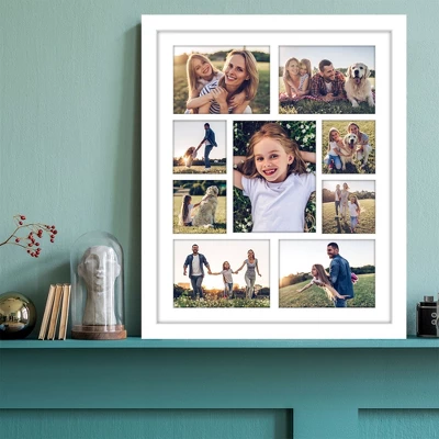 Americanflat 16x20 Collage Picture Frame - Multi Picture Frames Fit One 6x8, Four 5x7 And Four 4x4 Photos Or Use As One 16x20 Frame -- White - Image 6