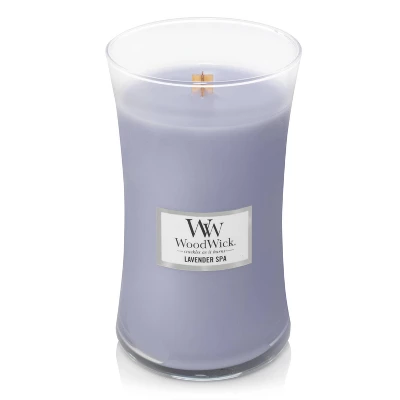 21.5oz Large Hourglass Jar Candle Lavender Spa - WoodWick