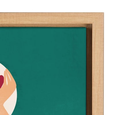 18" X 24" Sylvie How The Sun Loves The Moon Framed Canvas Wall Art By Maggie Stephenson Natural - Kate And Laurel - Image 2