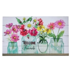 Northlight Welcome Friends Spring Bouquet Doormat 18" X 30"