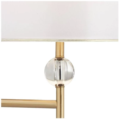 Possini Euro Design Kohle Modern Swing Arm Wall Lamp Polished Brass Plug-in Light Fixture White Inner Sheer Outer Drum Shade For Bedroom Bedside House - Image 2