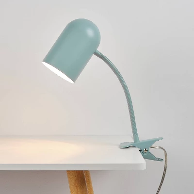 15" Carter Clip-Arm Desk Lamp With Adjustable Gooseneck Matte Teal - Globe Electric - Image 7