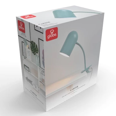 15" Carter Clip-Arm Desk Lamp With Adjustable Gooseneck Matte Teal - Globe Electric - Image 9