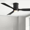 Casa Vieja 56" Keel Modern Indoor Outdoor Ceiling Fan 3 Blade LED Light Remote Control Matte Black Finish Bedroom Patio Living Room Hugger Damp Rated