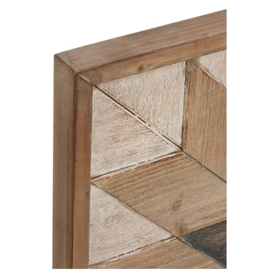 30" X 30" Wood Geometric Handmade Southwestern Wall Decor Brown - Olivia & May