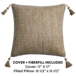 "Honeycomb Outdoor" Raffia Natural Toss Pillows (2-Pack)